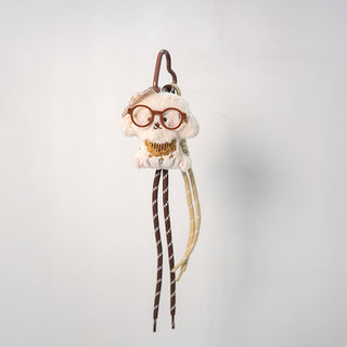 Cute bear & cord tassel charm - Brown