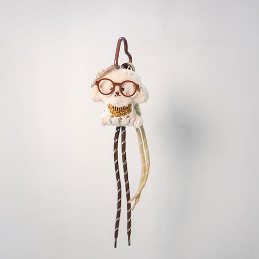 Cute bear & cord tassel charm - Brown